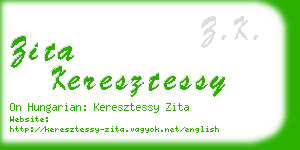 zita keresztessy business card